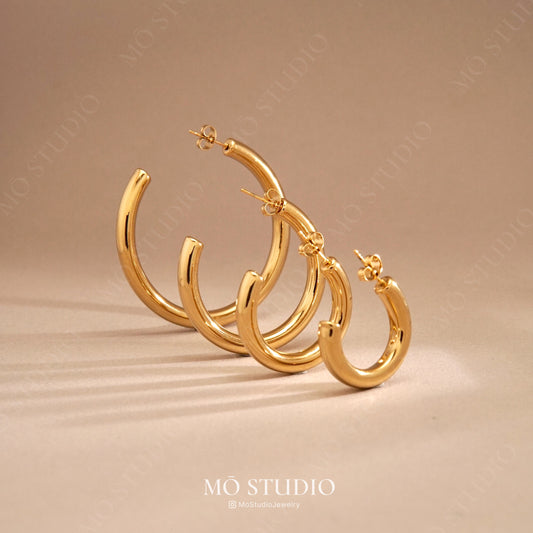 bold gold wide hoop earrings statement style