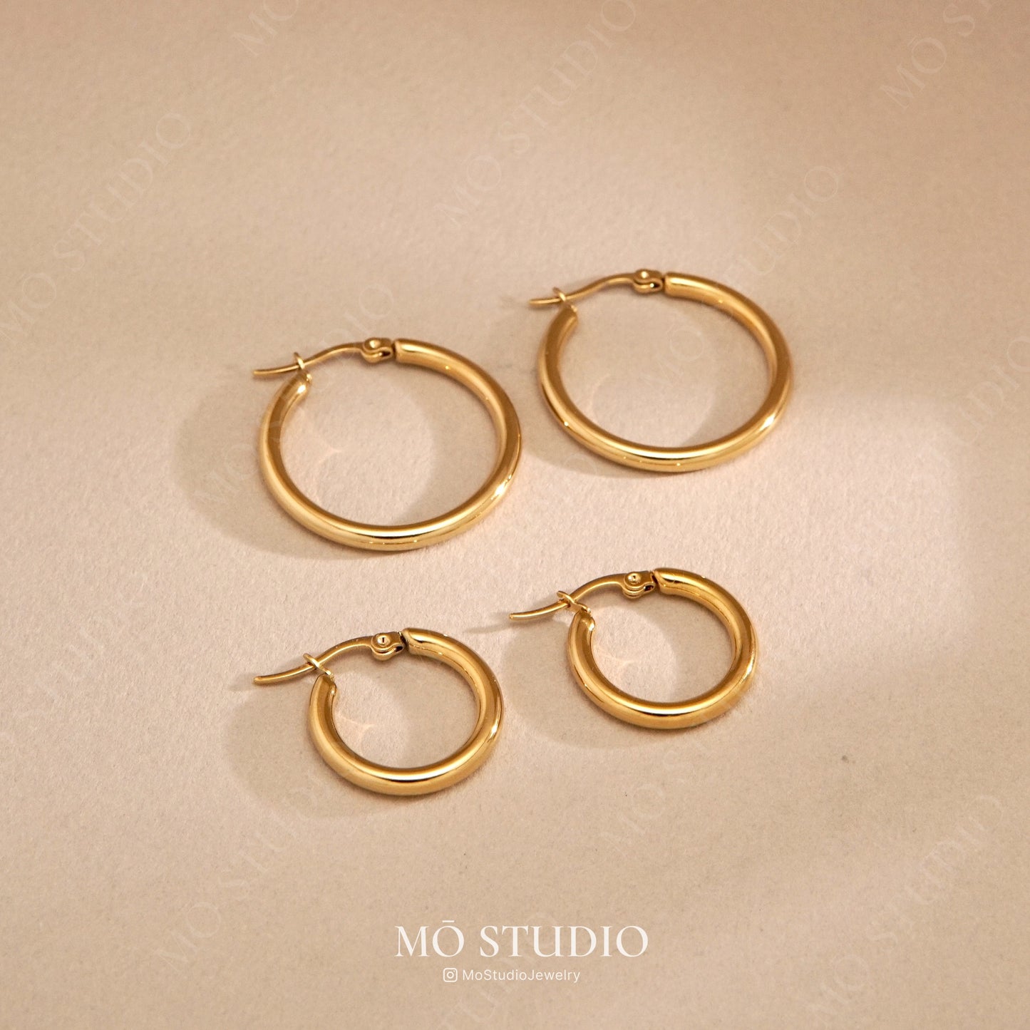 Dainty Thin Hoop Earrings, Gold & Silver