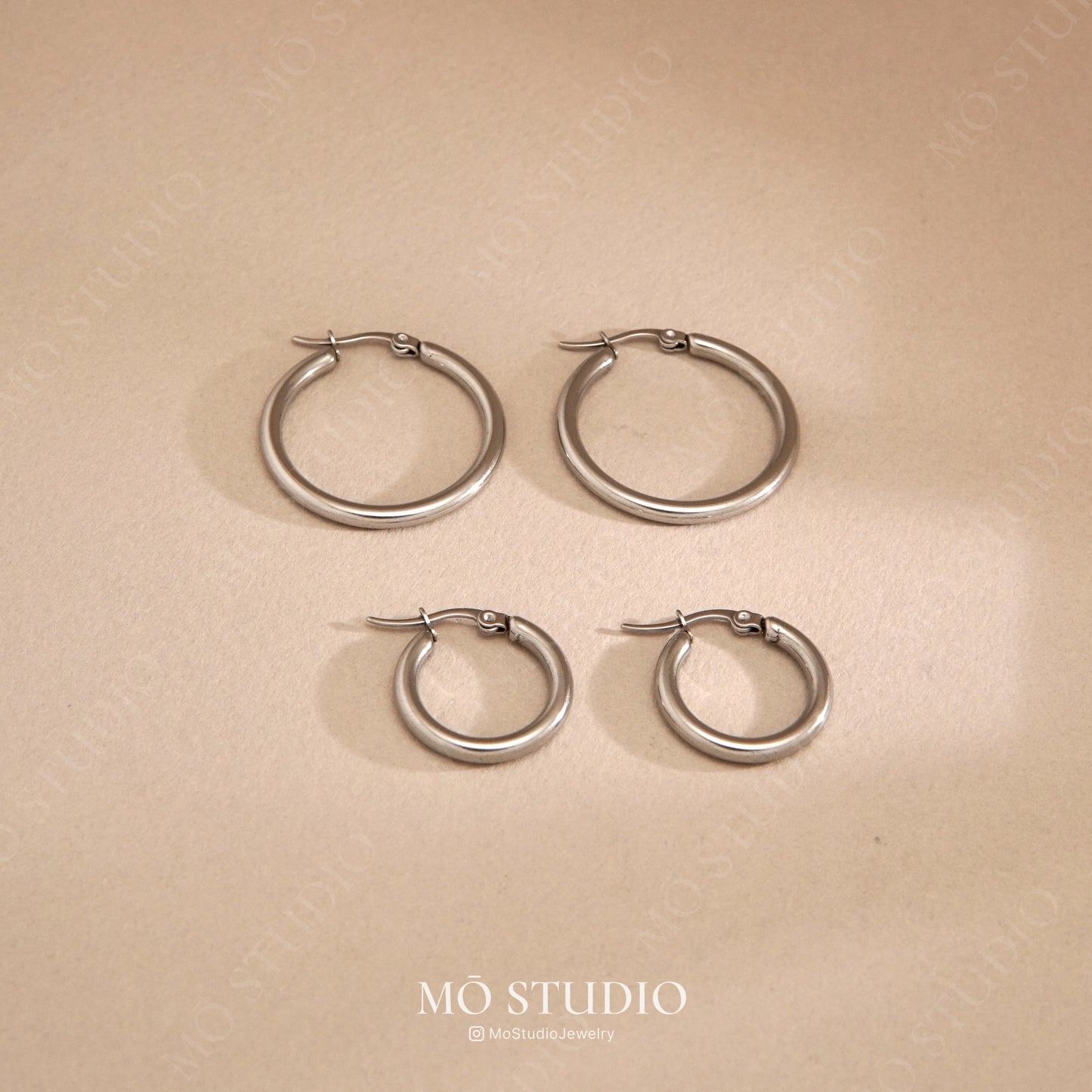 Dainty Thin Hoop Earrings, Gold & Silver