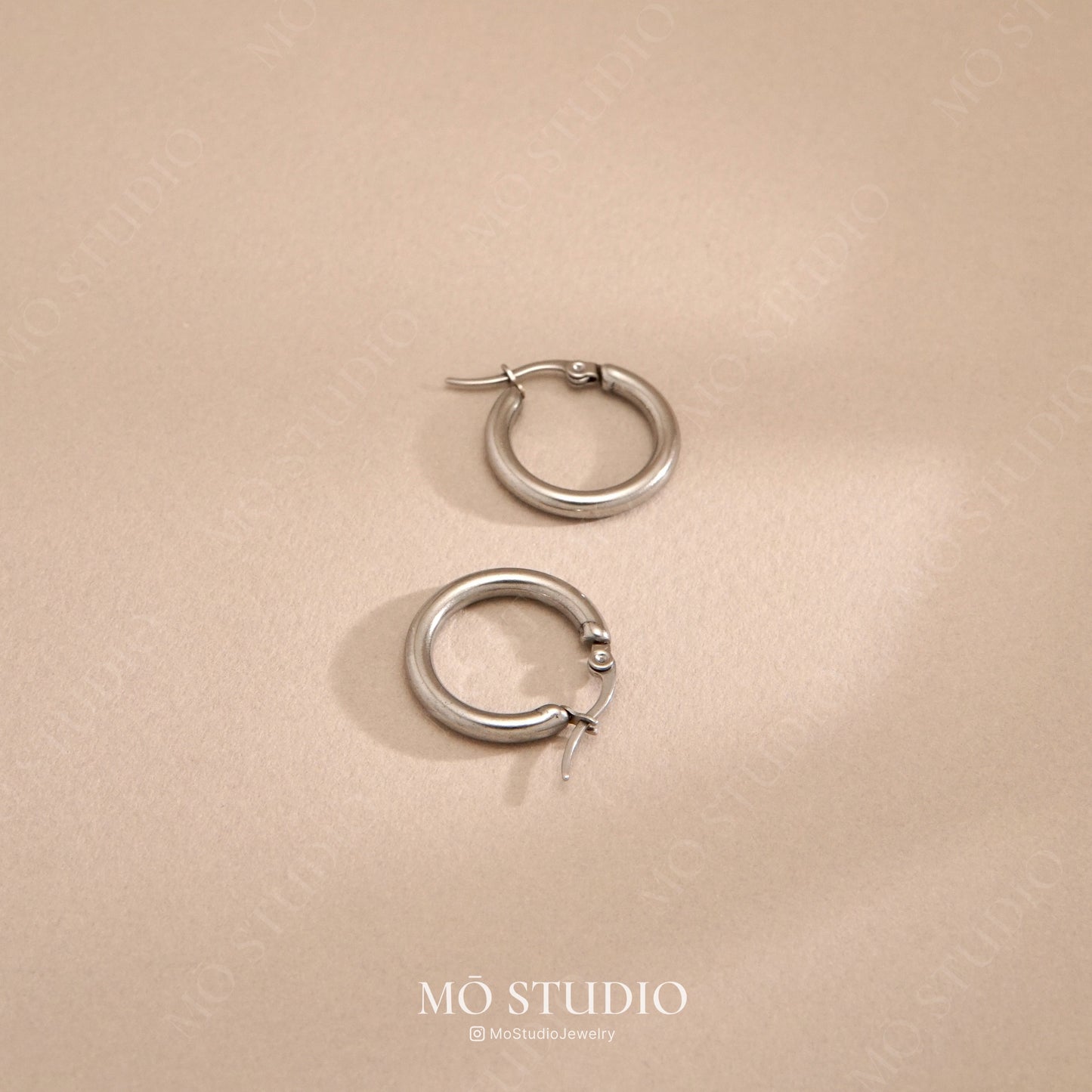 Dainty Thin Hoop Earrings, Gold & Silver