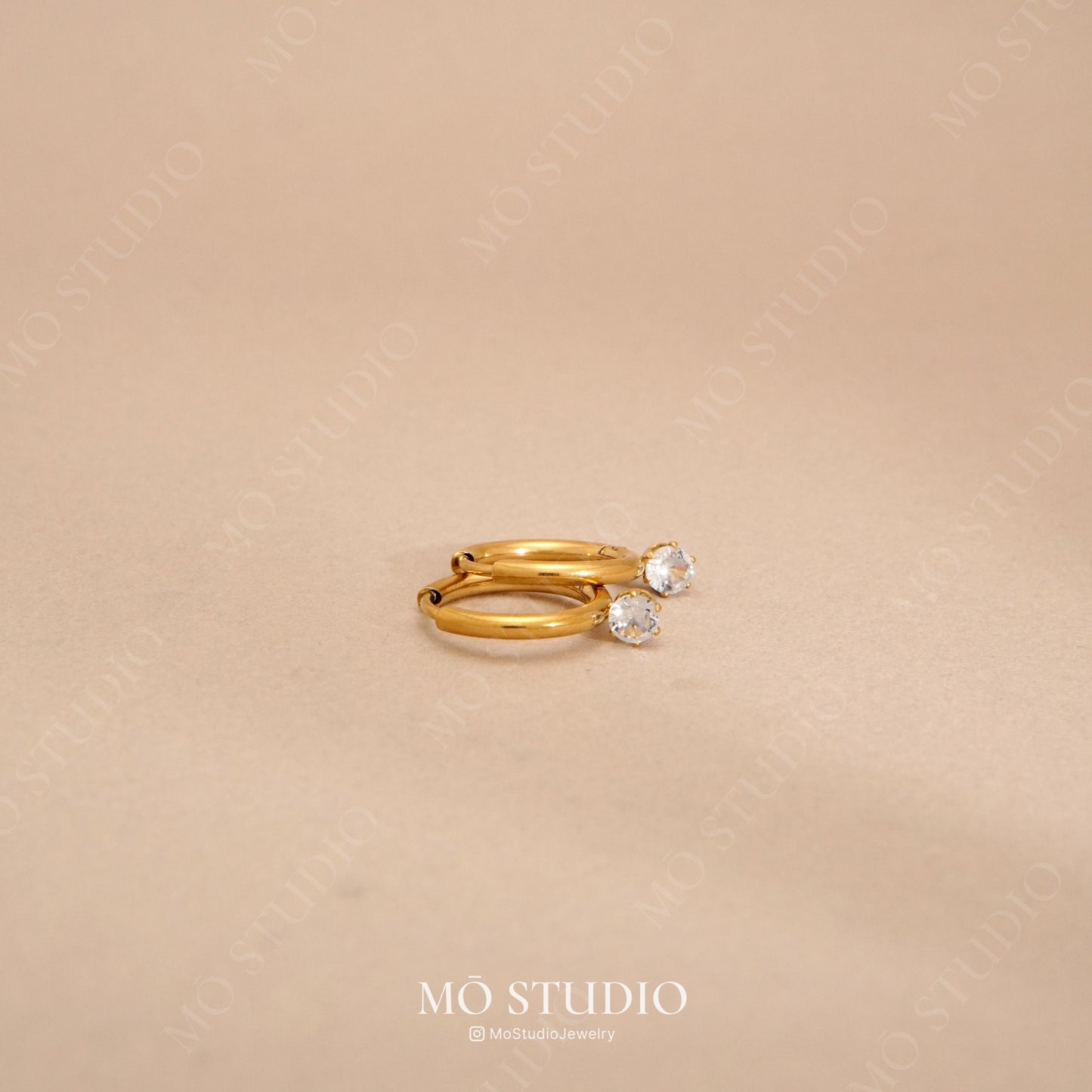 Small CZ Huggie Hoop Earrings