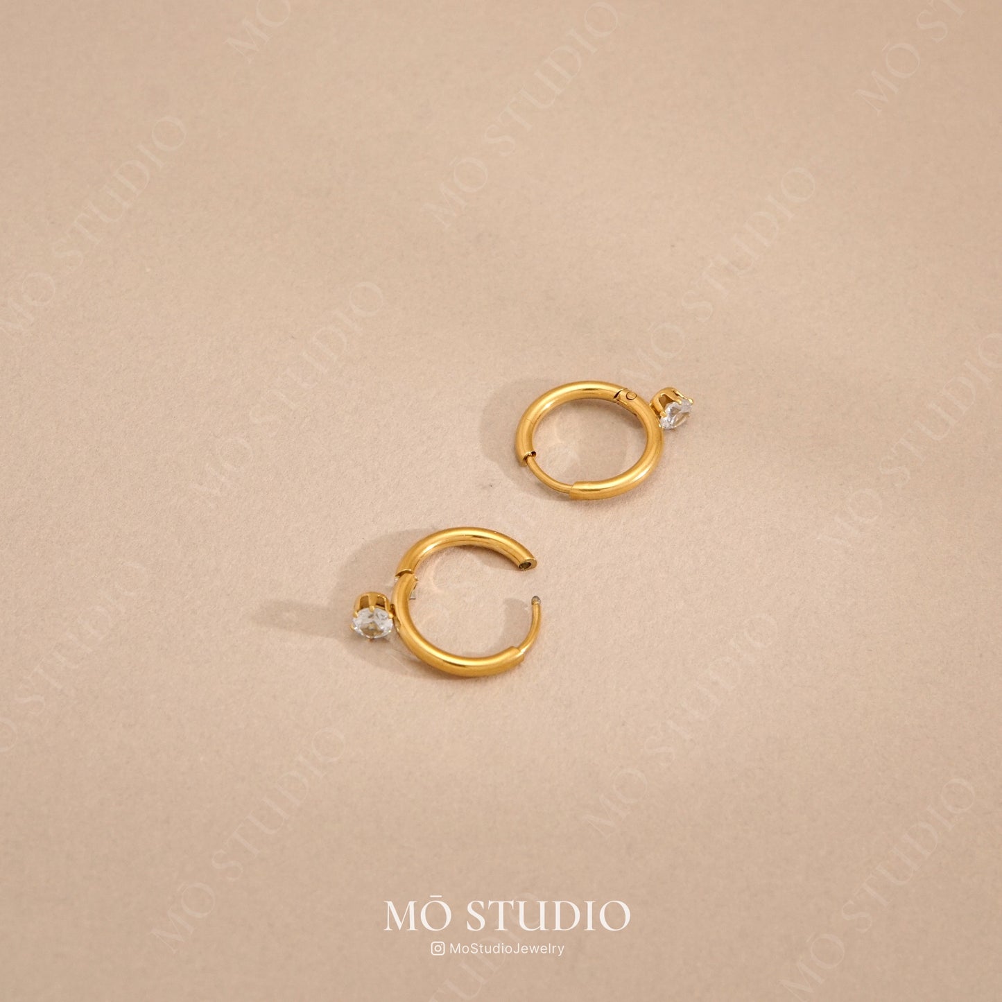 Small CZ Huggie Hoop Earrings
