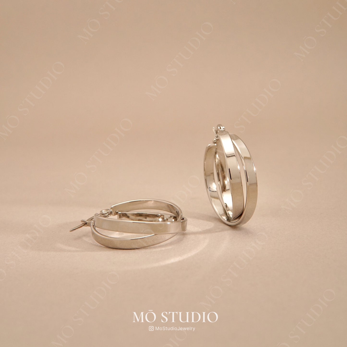 Chunky Double Hoop Earrings – Gold & Silver