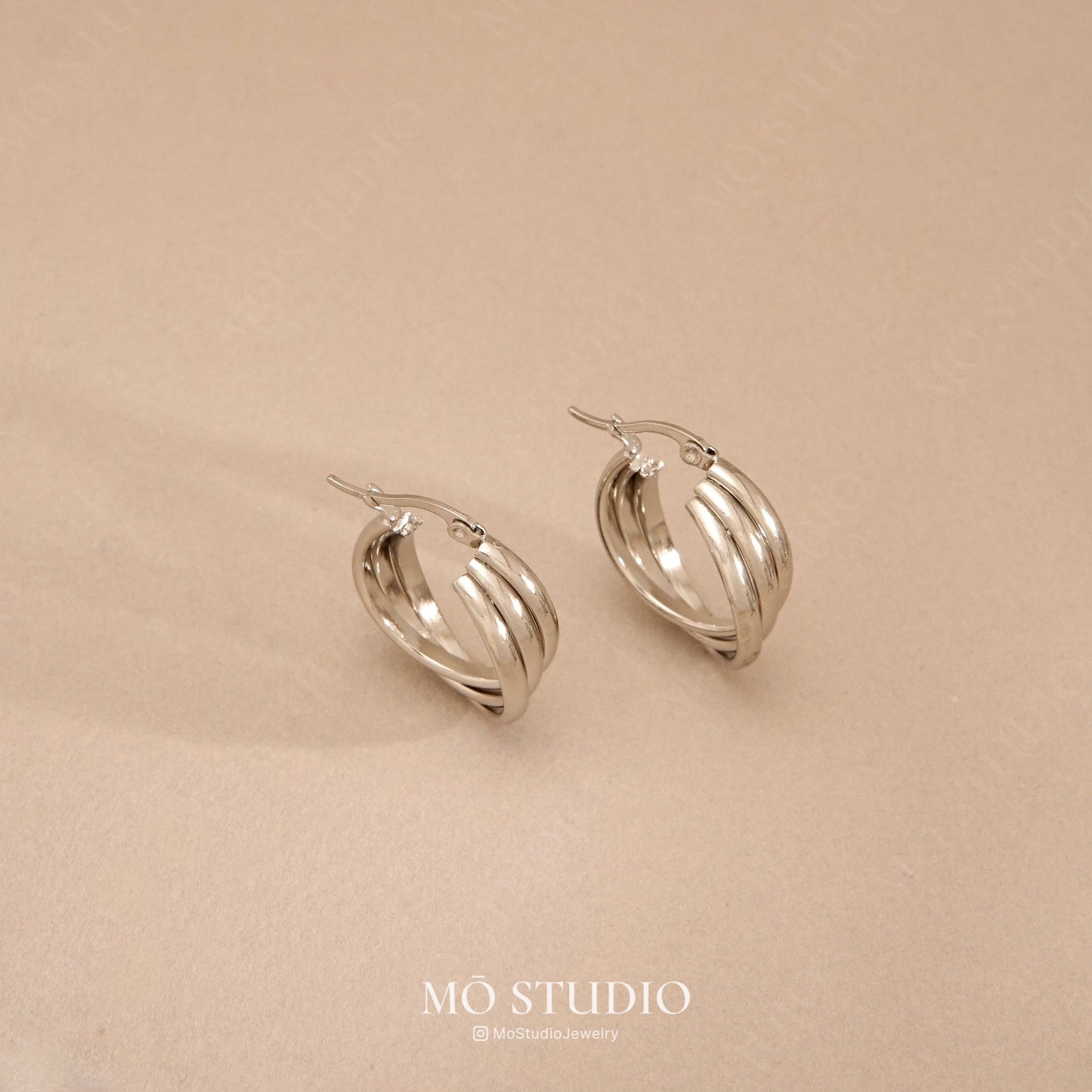 Chunky Twisted Hoop Earrings Set – Gold & Silver