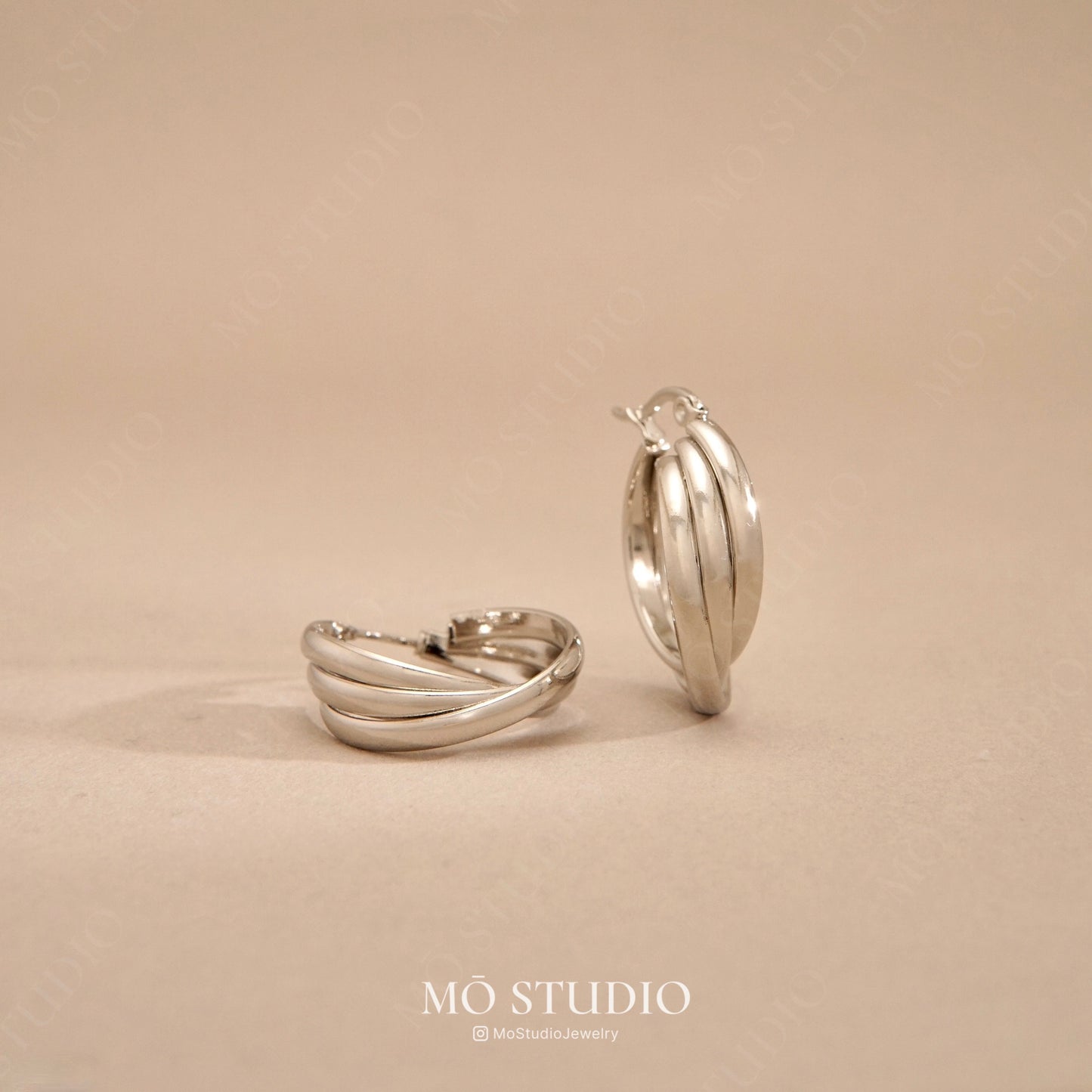 Chunky Twisted Hoop Earrings Set – Gold & Silver