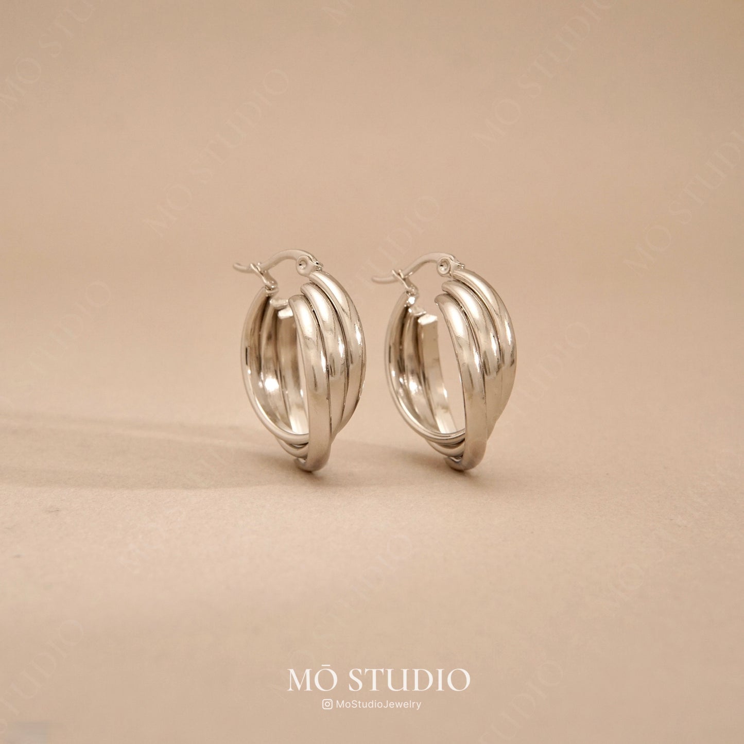 Chunky Twisted Hoop Earrings Set – Gold & Silver