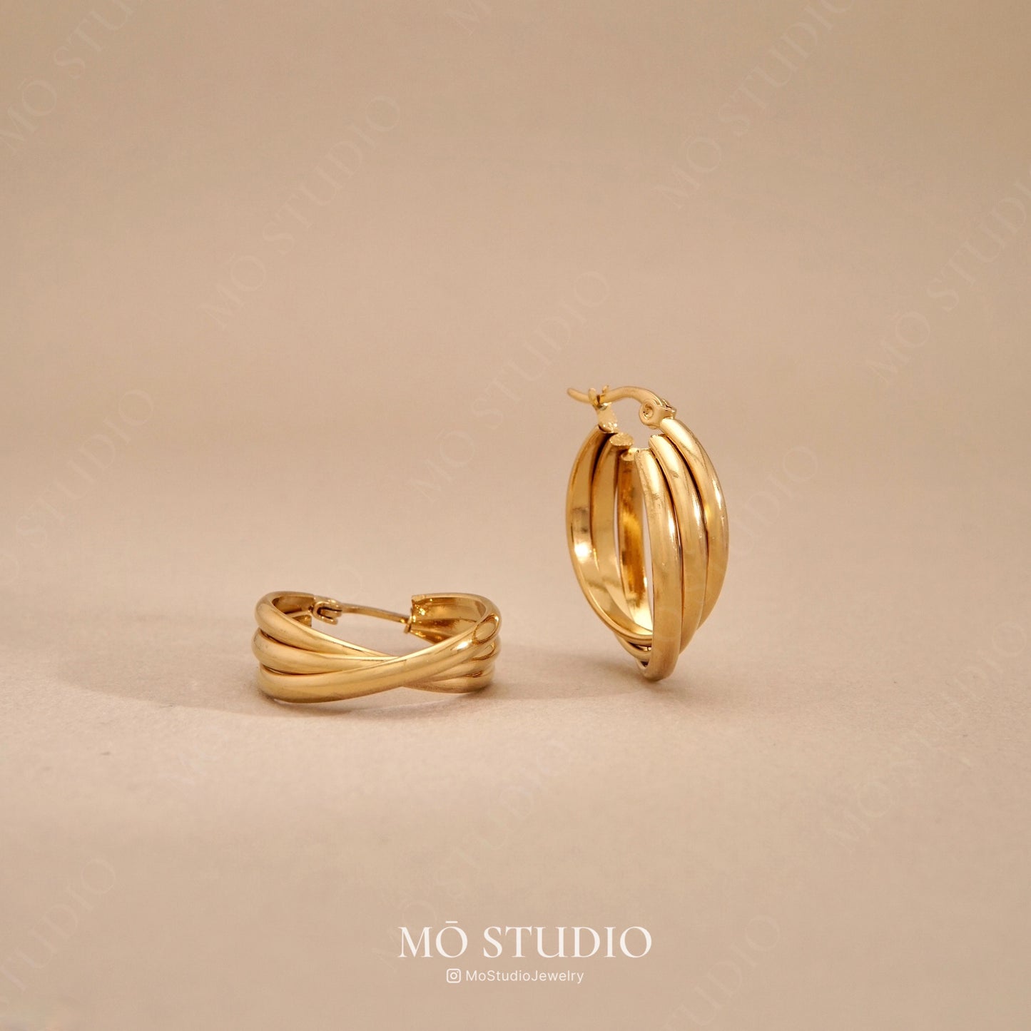 Chunky Twisted Hoop Earrings Set – Gold & Silver