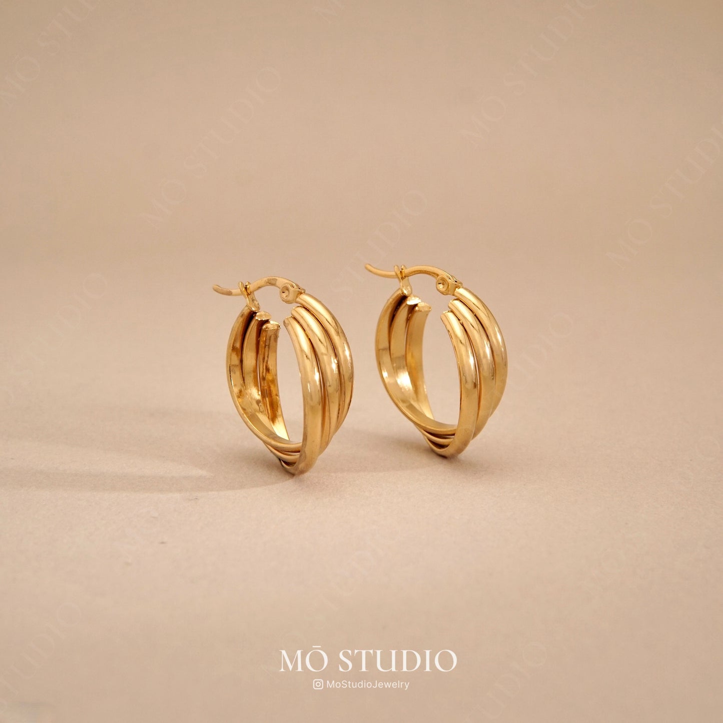Chunky Twisted Hoop Earrings Set – Gold & Silver