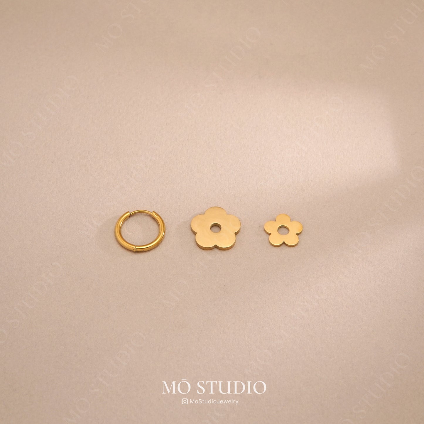 Daisy Flower Hoop Earrings