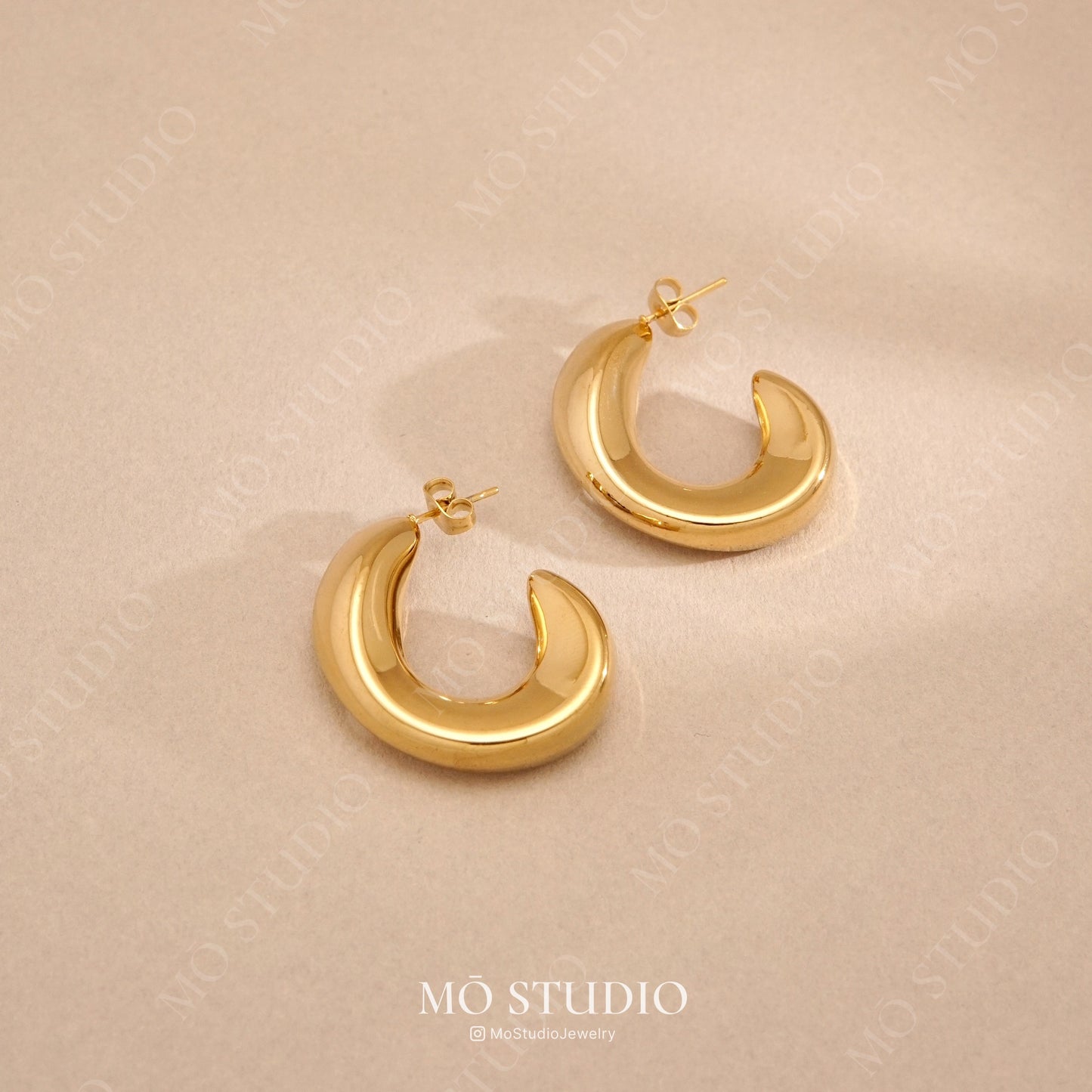 Chunky Statement Hoop Earrings-Gold & Silver