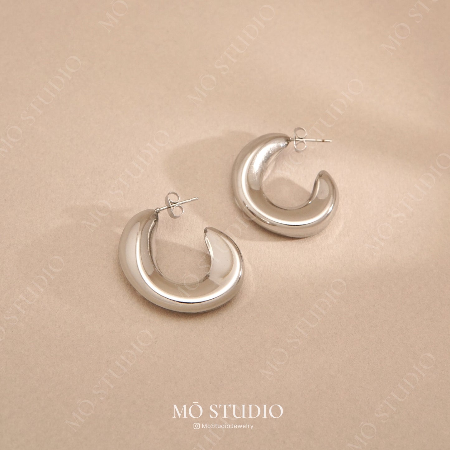 Chunky Statement Hoop Earrings-Gold & Silver