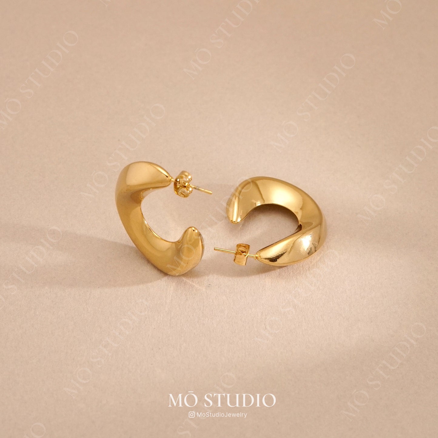 Chunky Statement Hoop Earrings-Gold & Silver