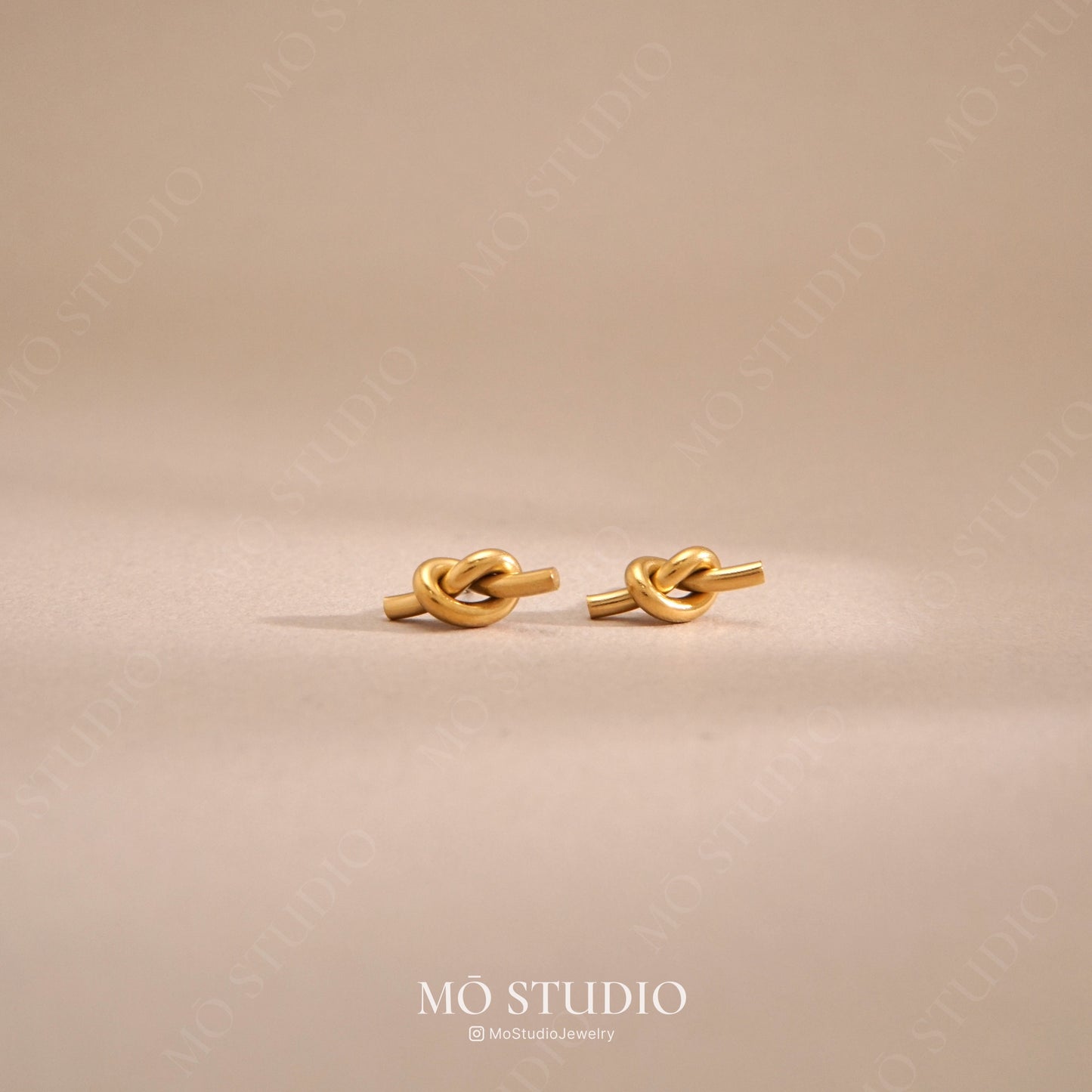 Small Gold Knot Stud Earrings
