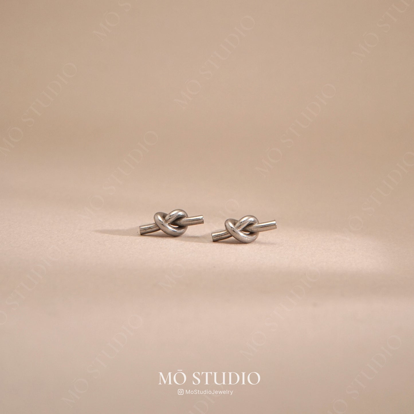 Small Gold Knot Stud Earrings