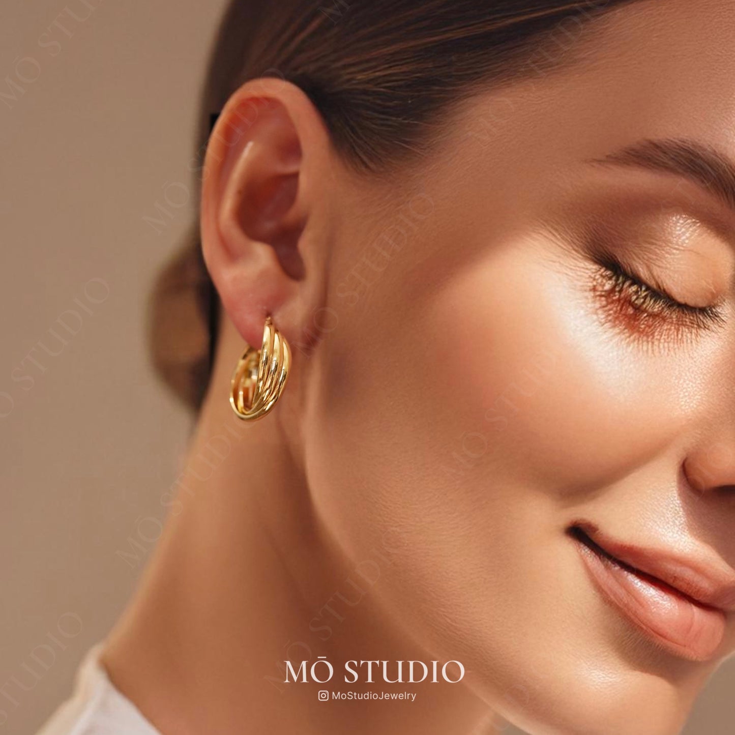 Chunky Twisted Hoop Earrings Set – Gold & Silver