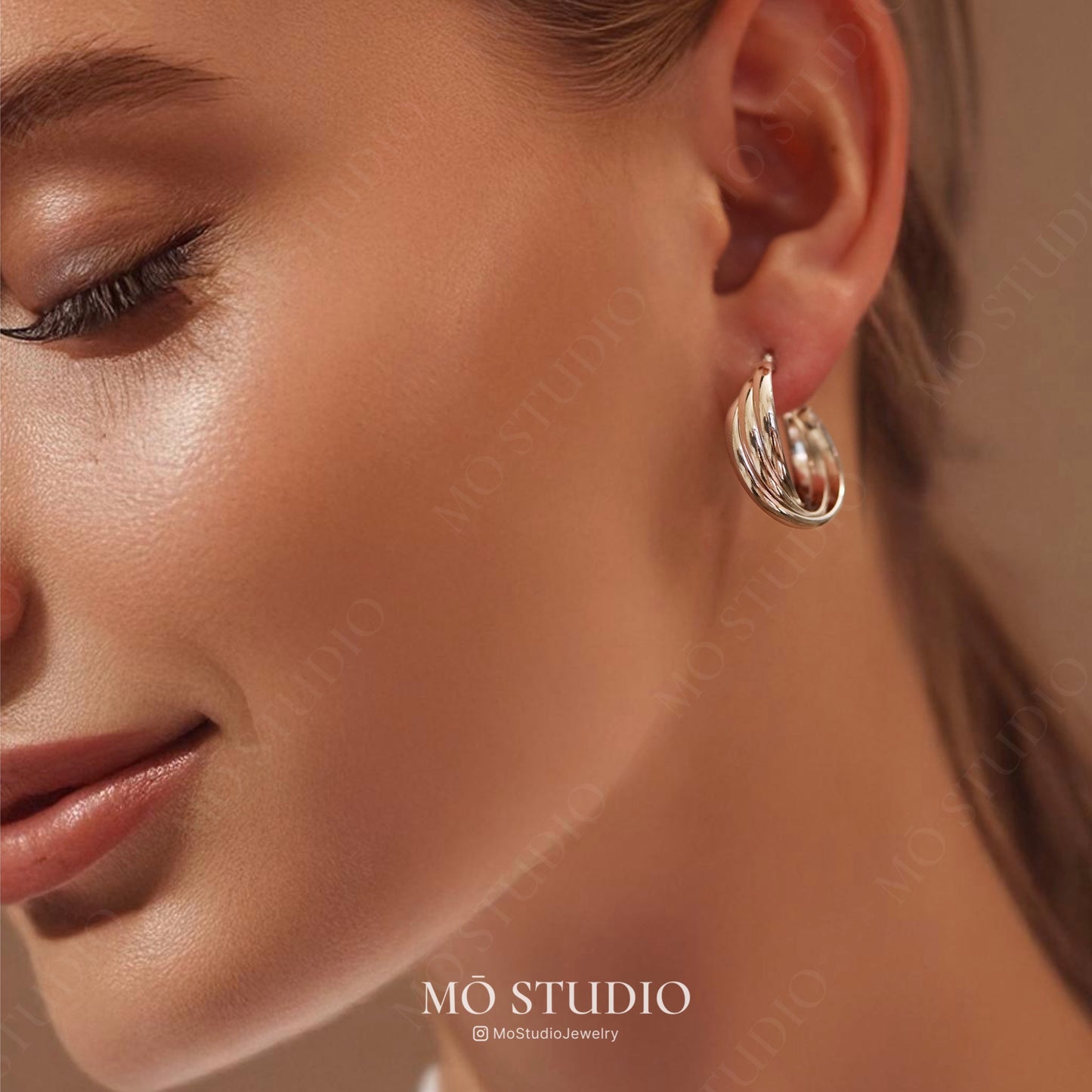 Chunky Twisted Hoop Earrings Set – Gold & Silver