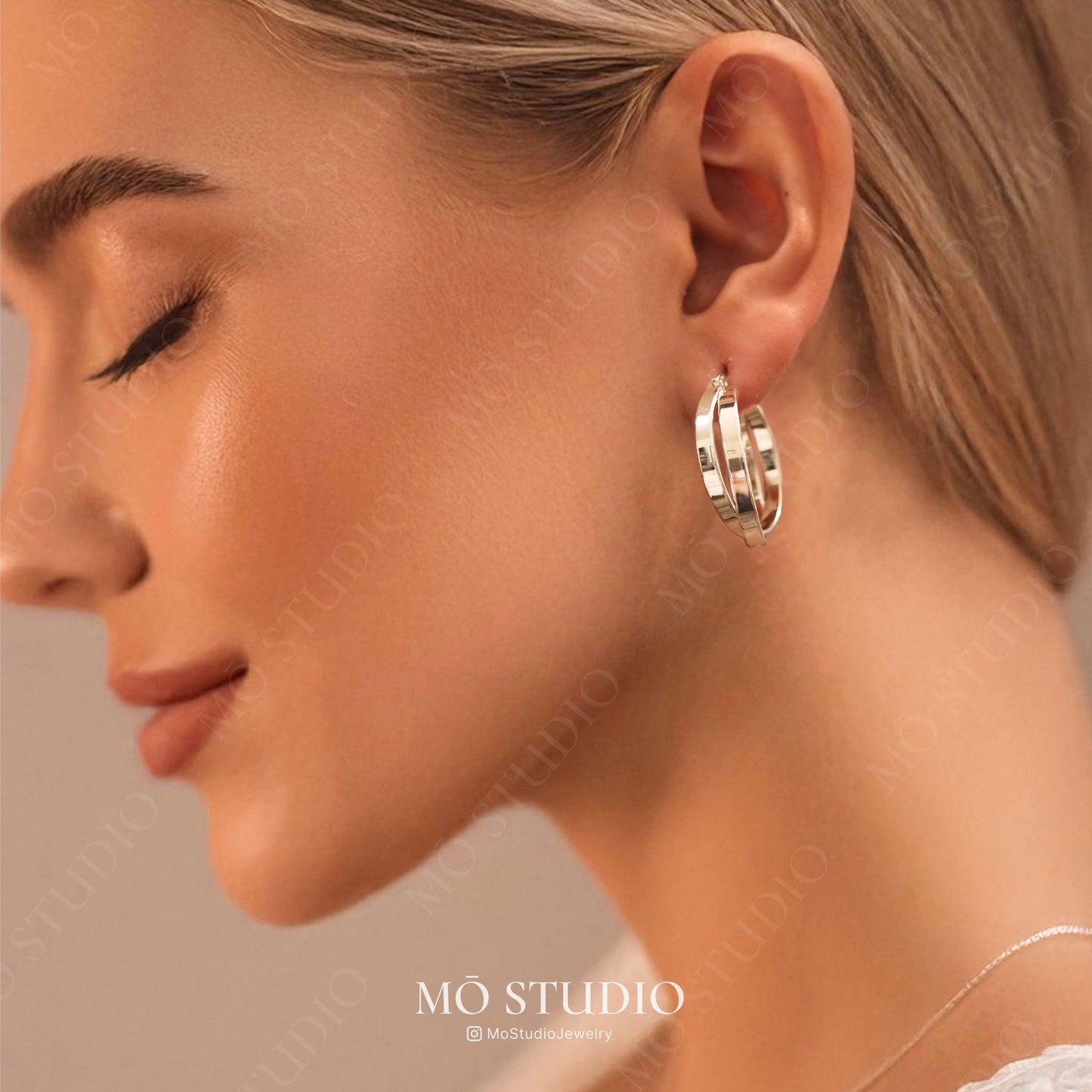 textured rope-style chunky hoop earrings everyday wear