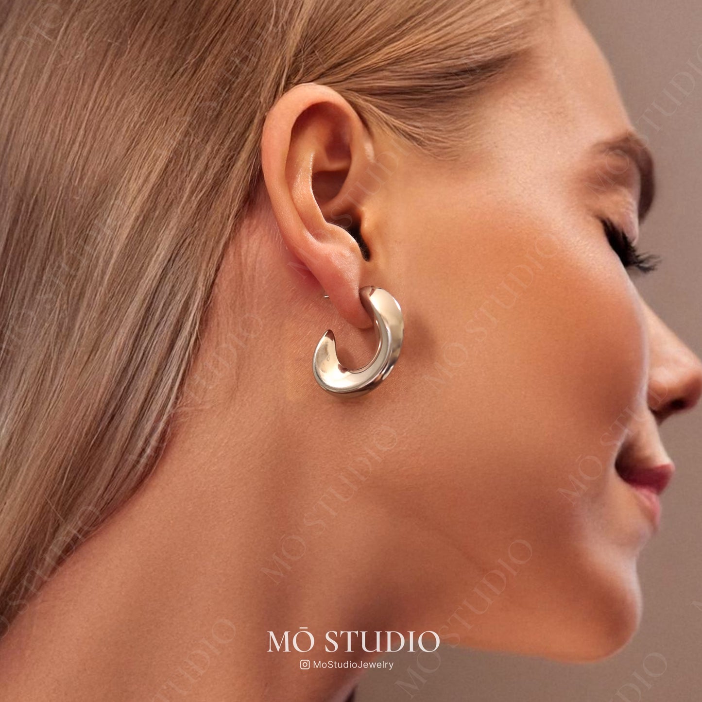 Chunky Statement Hoop Earrings-Gold & Silver
