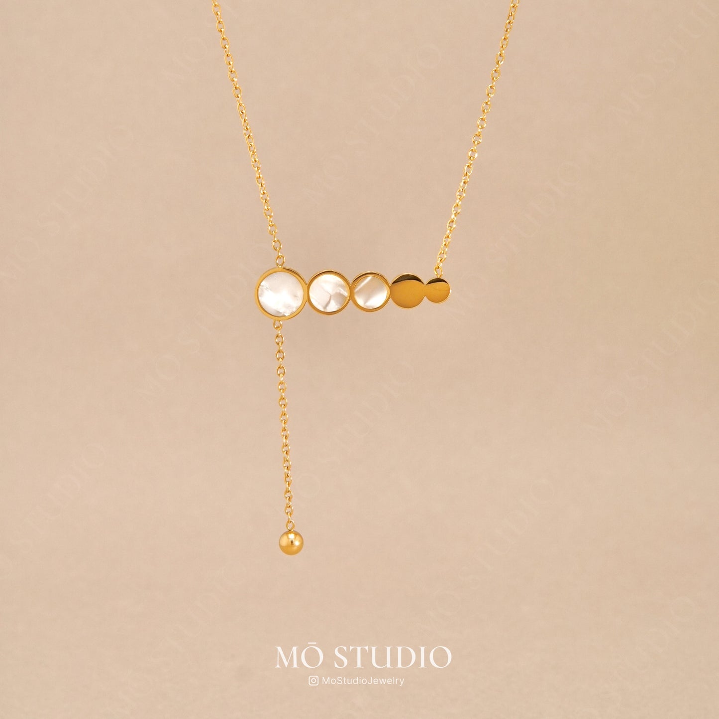 mother of pearl full moon necklace