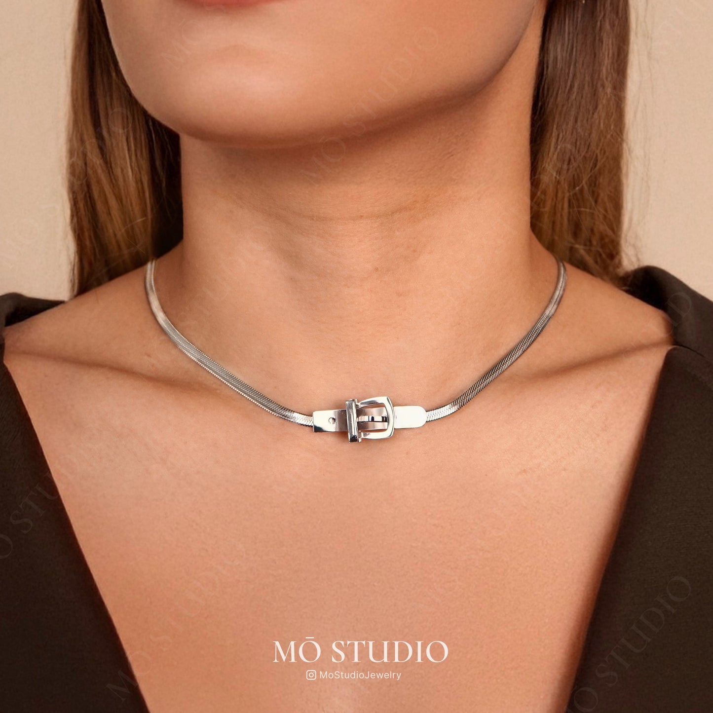 Snake Collar Choker Necklace – Gold & Silver