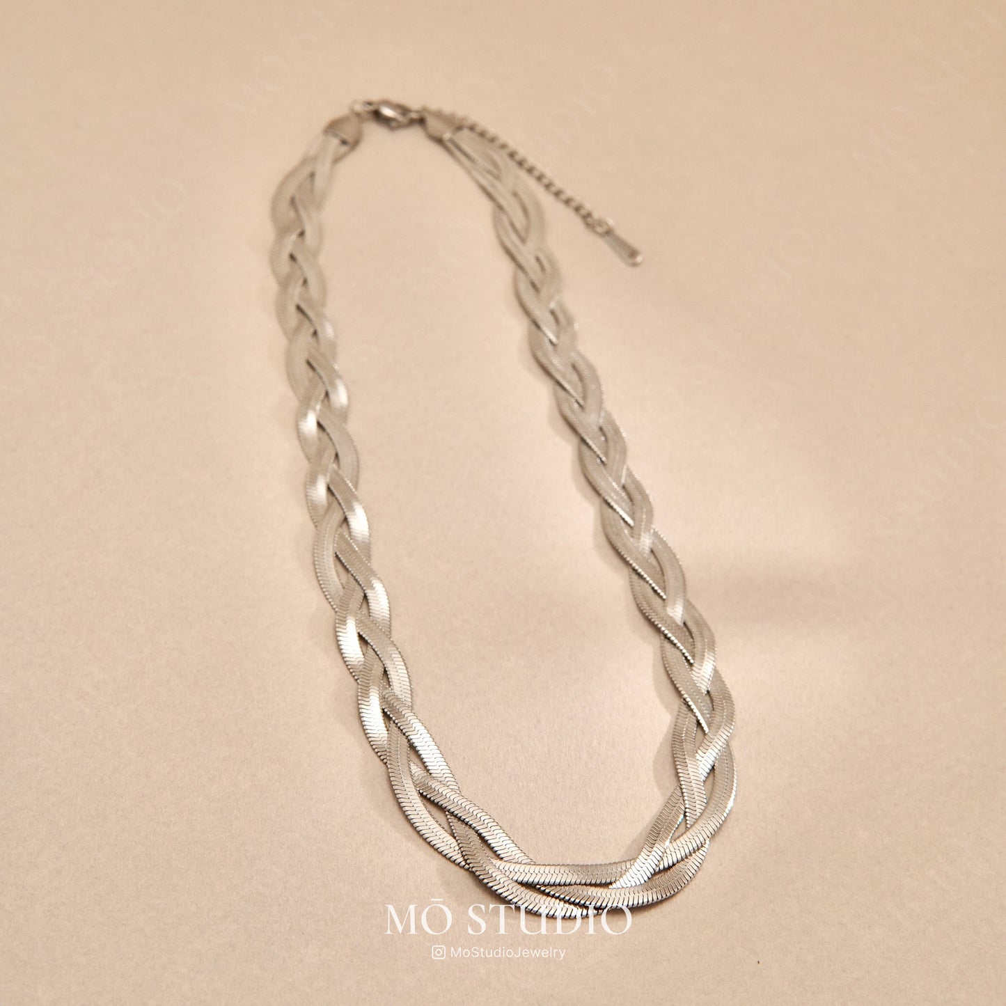 Woven Snake Chain Necklace - Gold & Silver