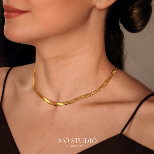 18k gold statement choker