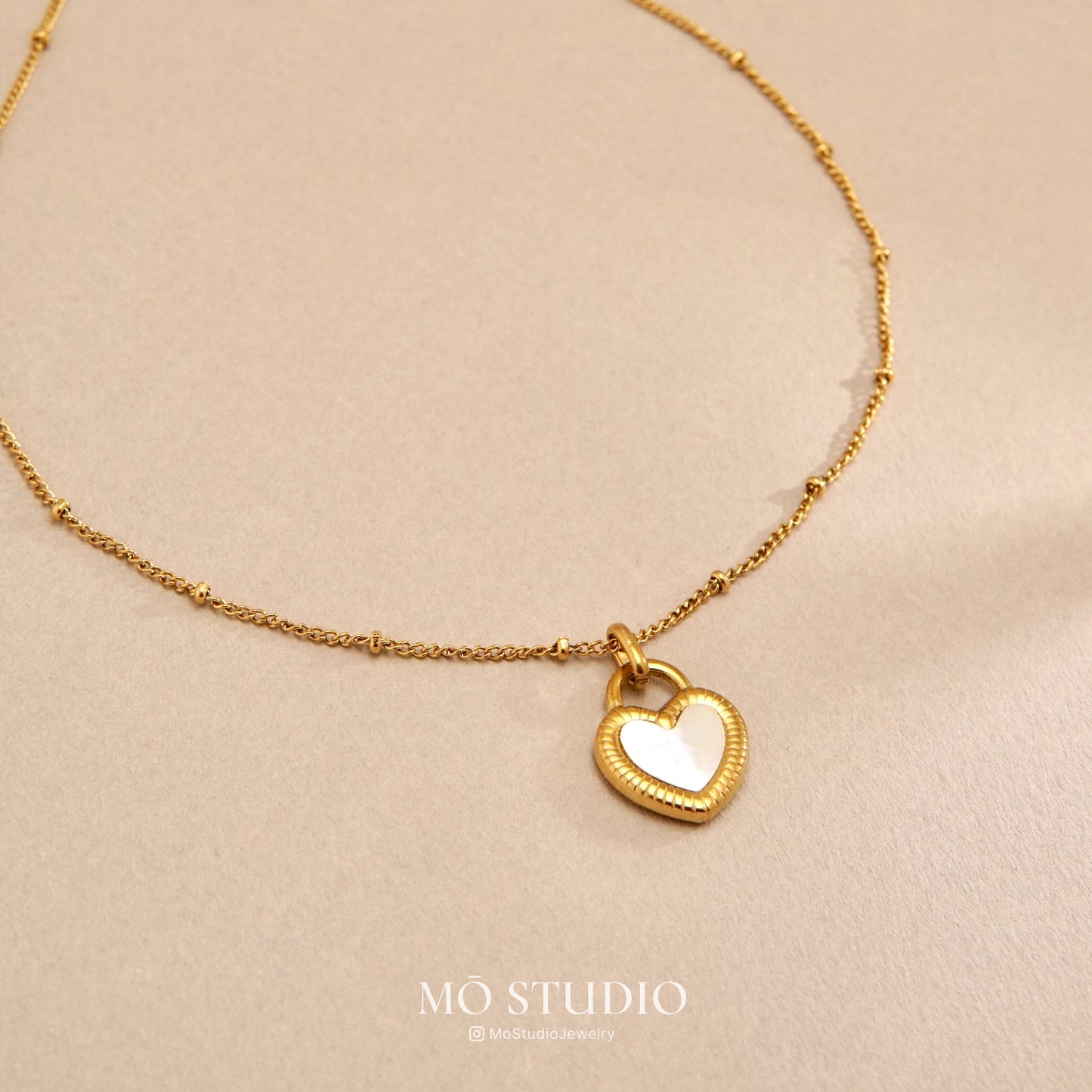 Reversible Mother of Pearl & Black Onyx Heart Necklace