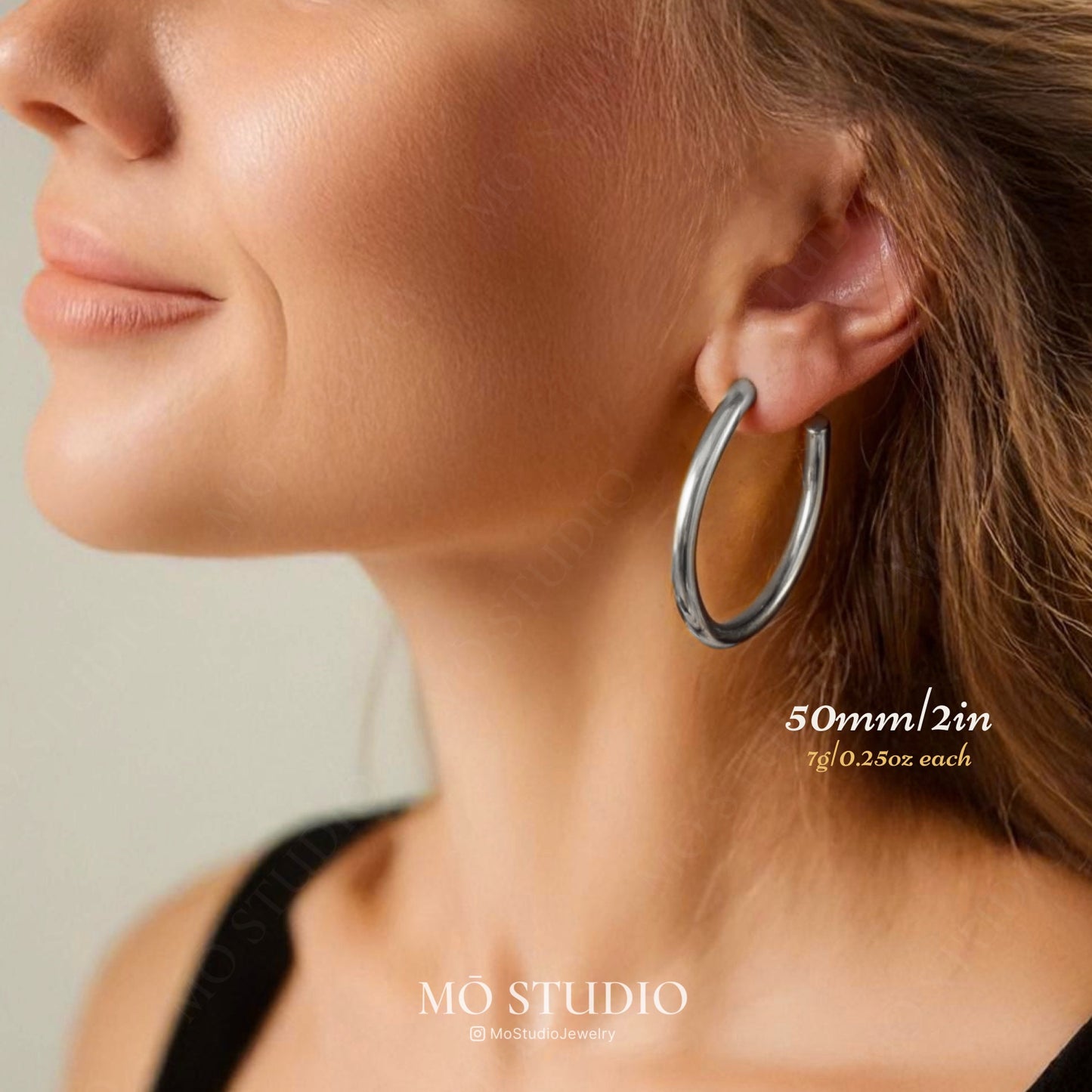 Chunky Gold Tube Hoop Earrings – 25mm, 30mm, 40mm, 50mm