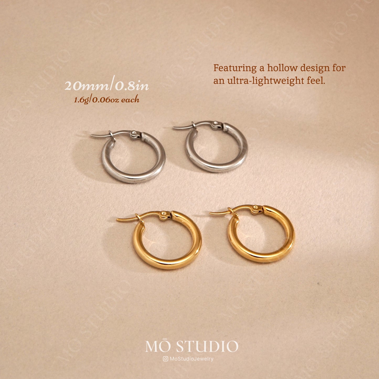 Dainty Thin Hoop Earrings, Gold & Silver