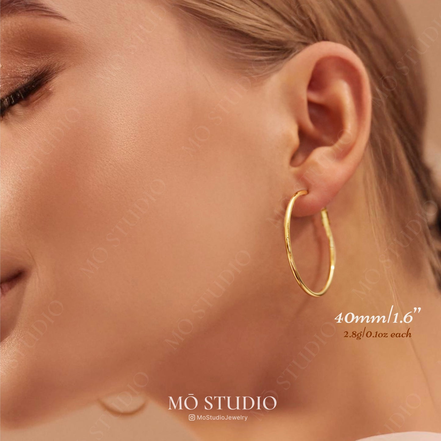 Minimalist Thin Hoop Earrings – Gold & Silver, 30mm, 40mm,50mm