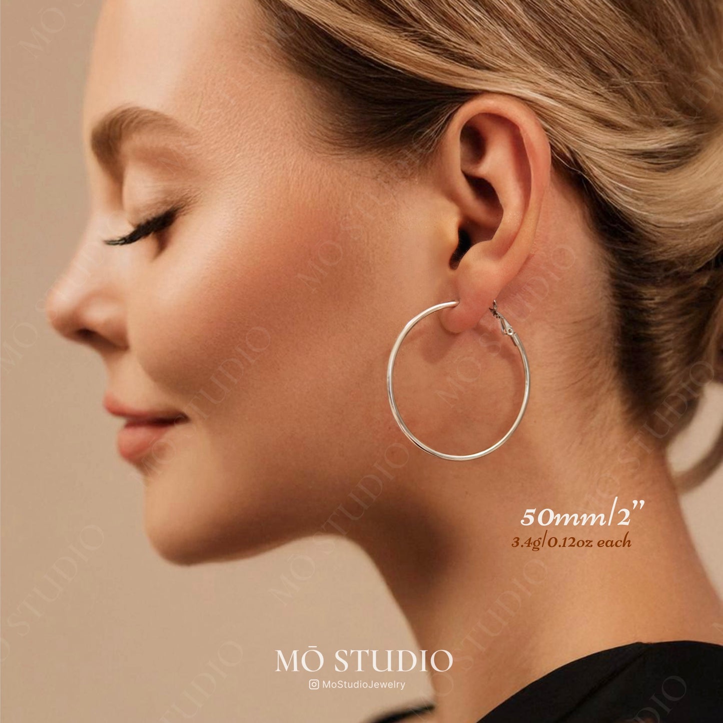 Minimalist Thin Hoop Earrings – Gold & Silver, 30mm, 40mm,50mm