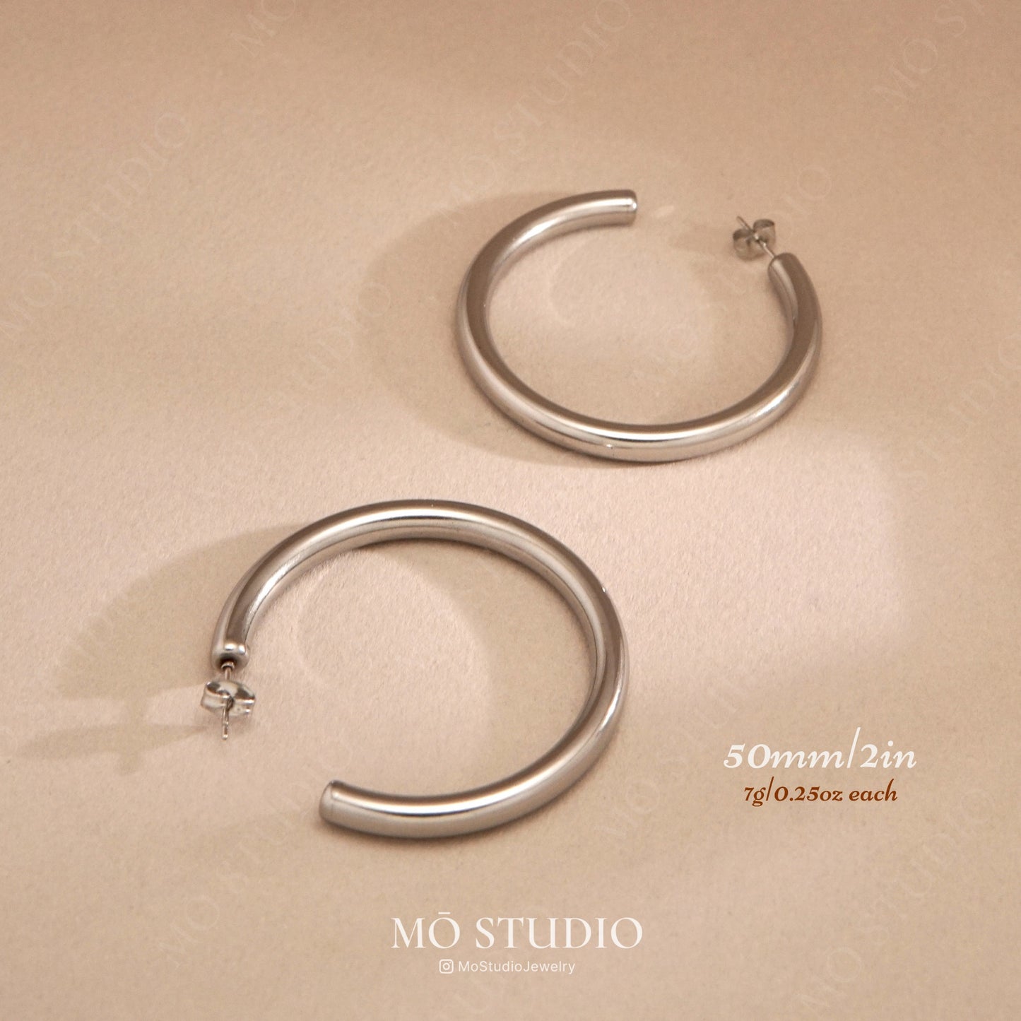 Chunky Gold Tube Hoop Earrings – 25mm, 30mm, 40mm, 50mm