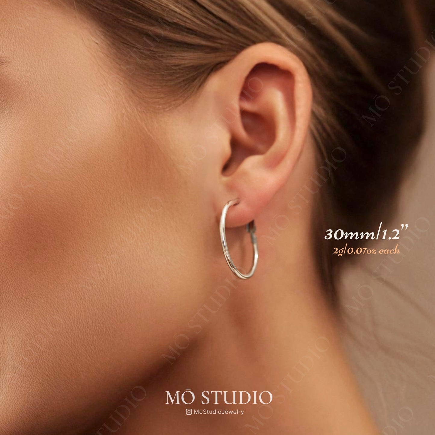 Minimalist Thin Hoop Earrings – Gold & Silver, 30mm, 40mm,50mm