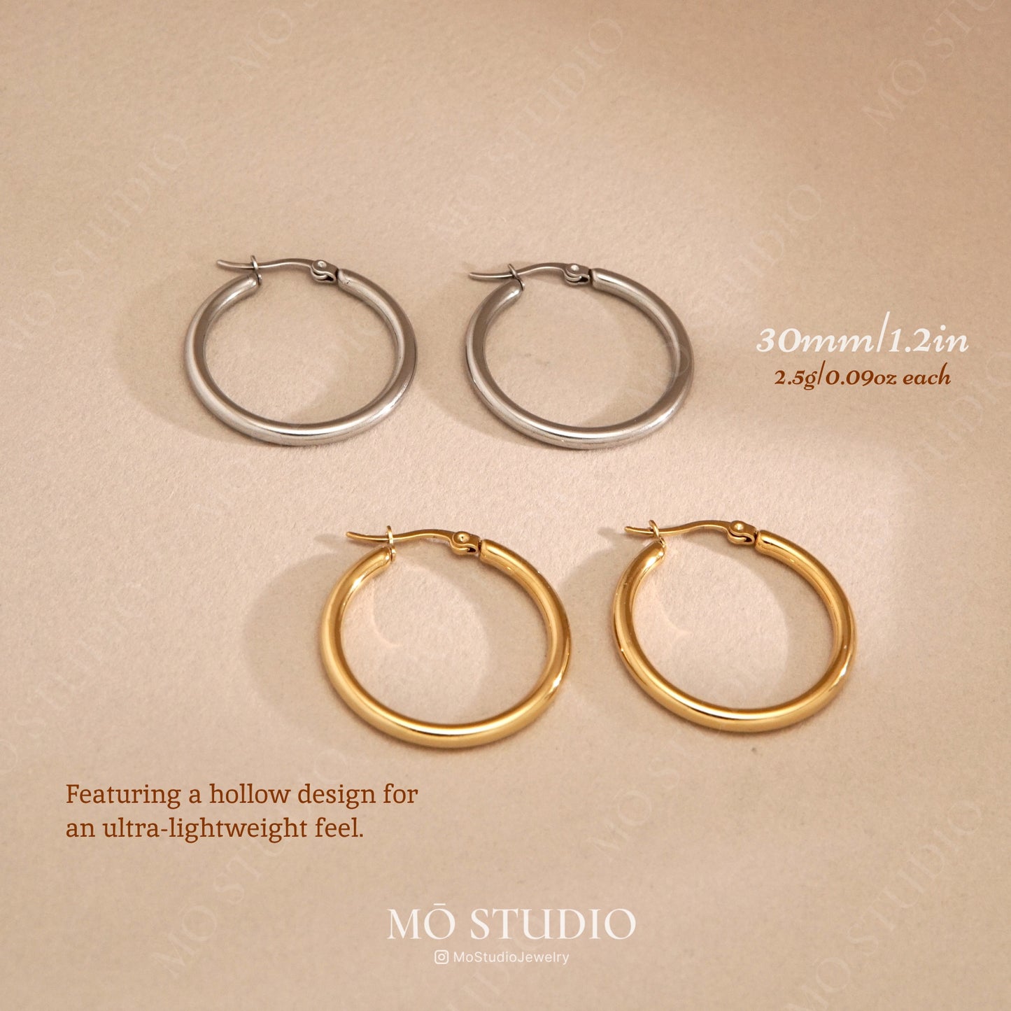 Dainty Thin Hoop Earrings, Gold & Silver