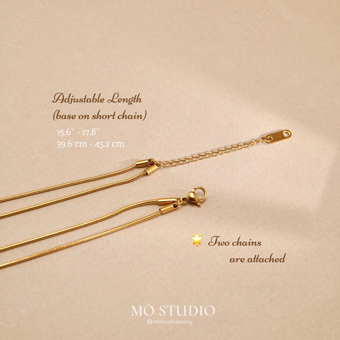 Double Rose Gold Snake Chain Necklace