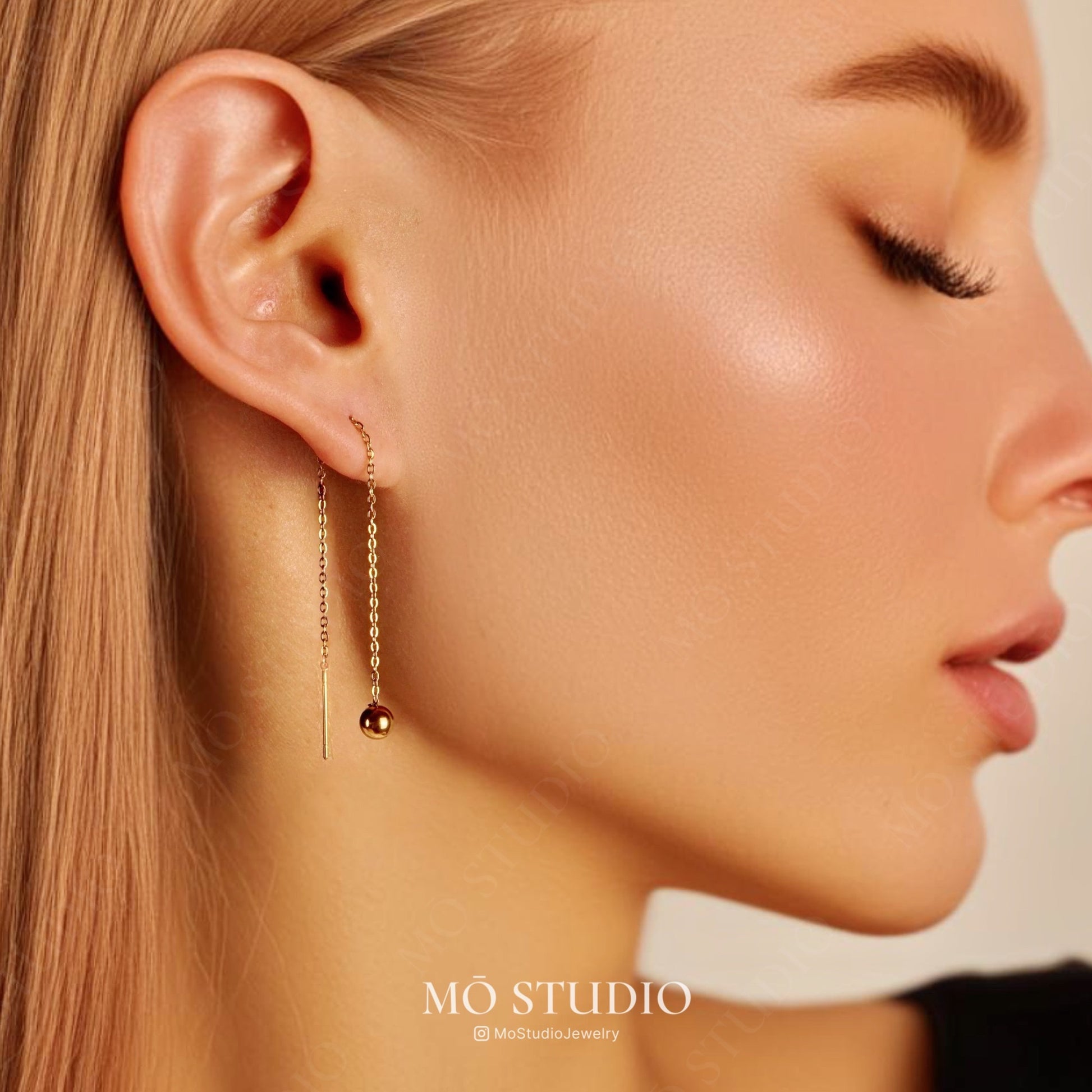 dainty lightweight threader earrings
