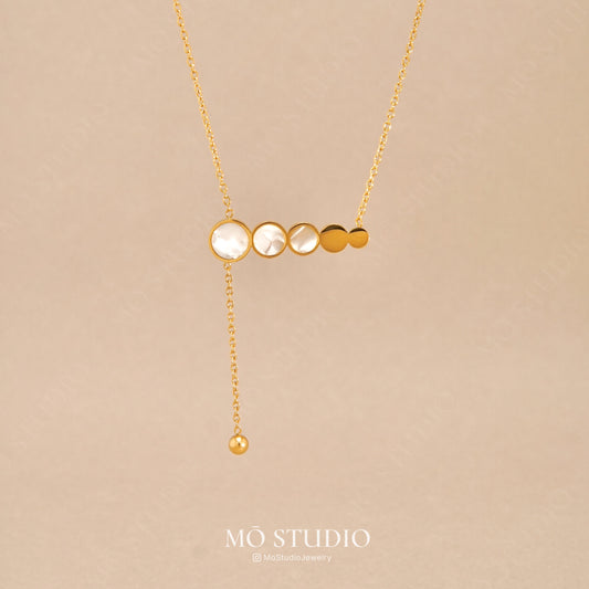 mother of pearl full moon necklace